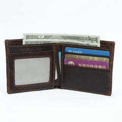 Dragon Pattern Leather Wallet Vintage Dollar Clip Cow Leather Purse