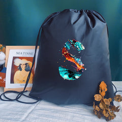Letter Print Drawstring Backpack Girl School Bag Women Sport Yoga Bag