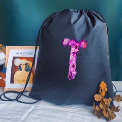 Letter Print Drawstring Backpack Girl School Bag Women Sport Yoga Bag