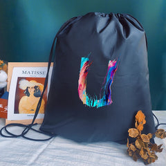 Letter Print Drawstring Backpack Girl School Bag Women Sport Yoga Bag
