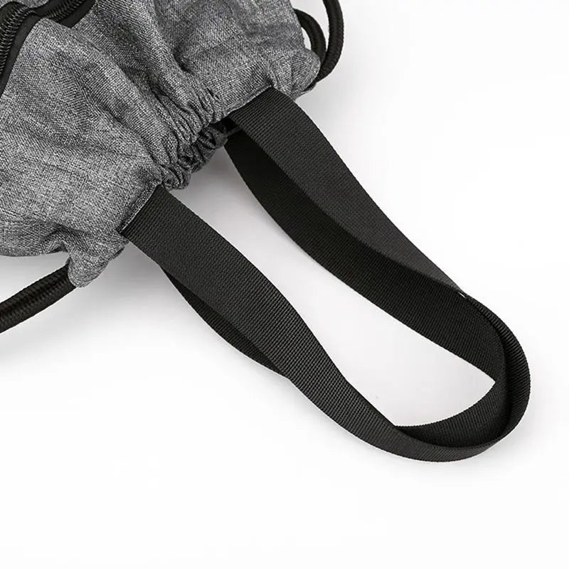 Drawstring Bag Gym With Pockets Sports Sack With Handle - Grey