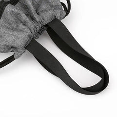 Drawstring Bag Gym With Pockets Sports Sack With Handle-Grey