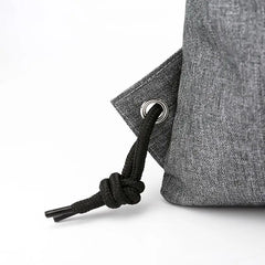 Drawstring Bag Gym with Pockets Sports Sack Grey
