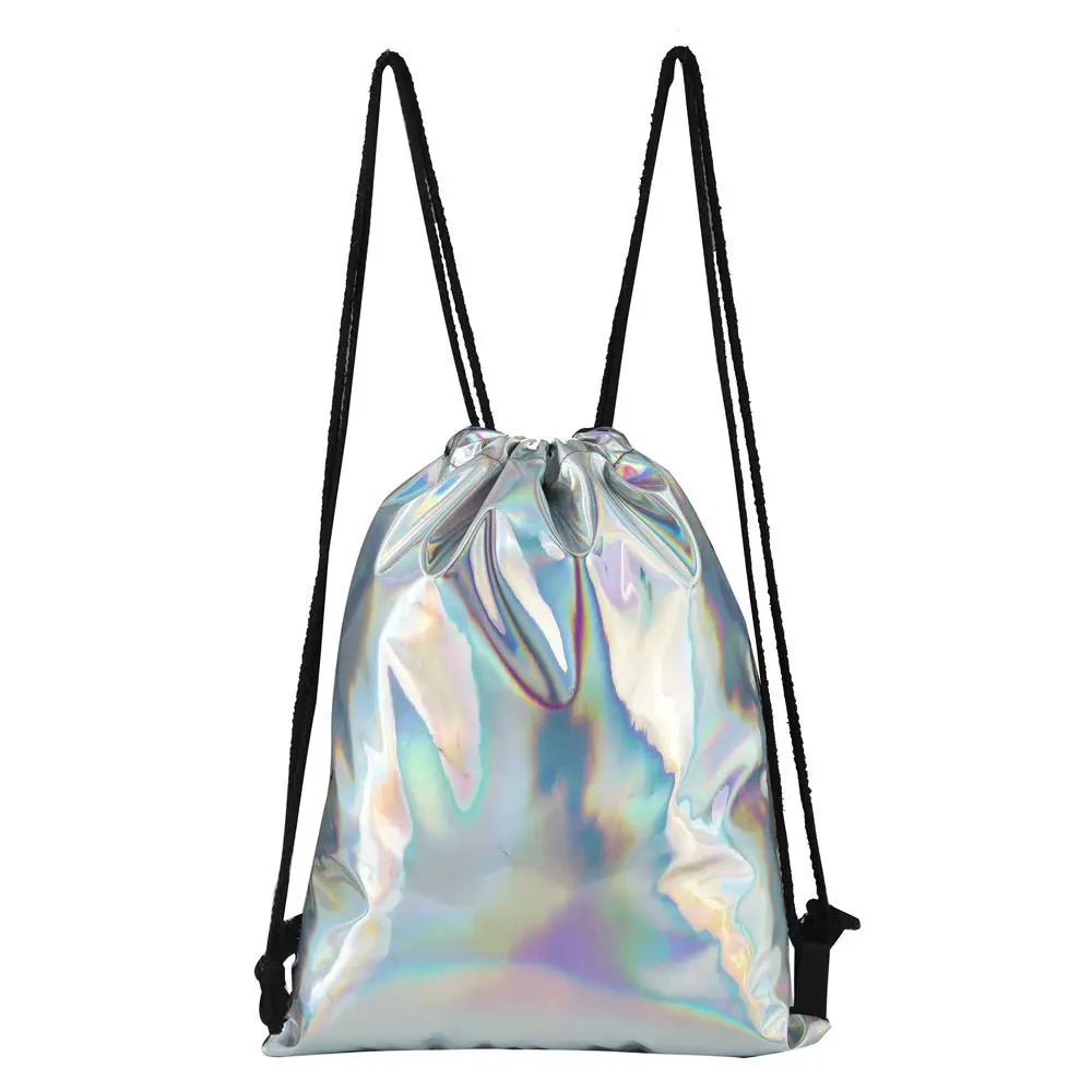 Reflective Drawstring Laser Backpack for Women