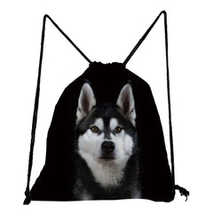 Animal Printed Drawstring Backpack for Students