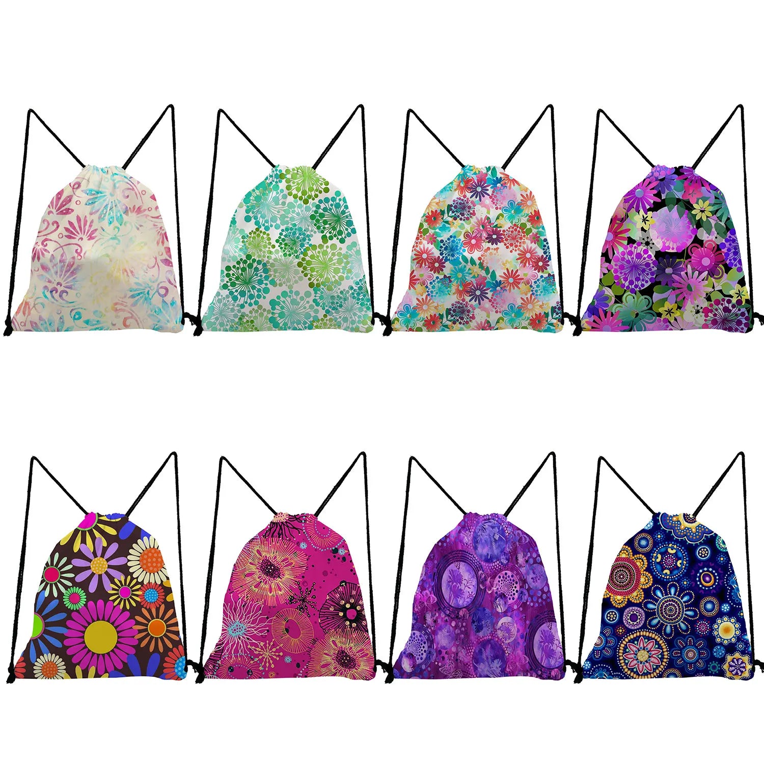 Drawstring Pocket Women Backpack Foldable Storage Shoes Bags