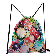 Drawstring Pocket Women Backpack Foldable Storage Shoes Bags
