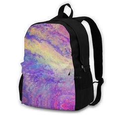 Teenage Girls Laptop Travel Bag Liquid Glass Paint Pouring Pattern Pink Yellow P
