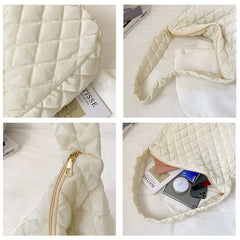 Cloud Fold Women Shoulder Bags Large Capacity Handbags Casual Lozenge Messenger