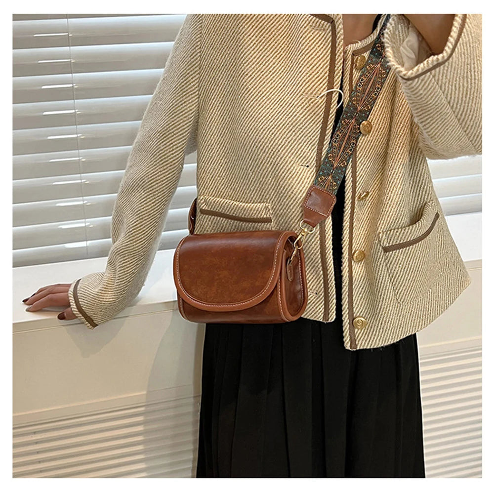 Retro Solid Pu Leather Shoulder Underarm Bag