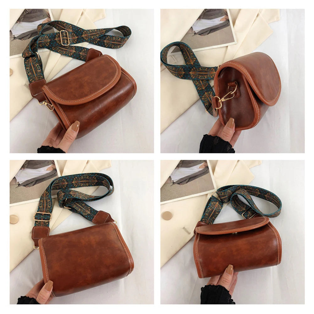 Retro Solid Pu Leather Shoulder Underarm Bag