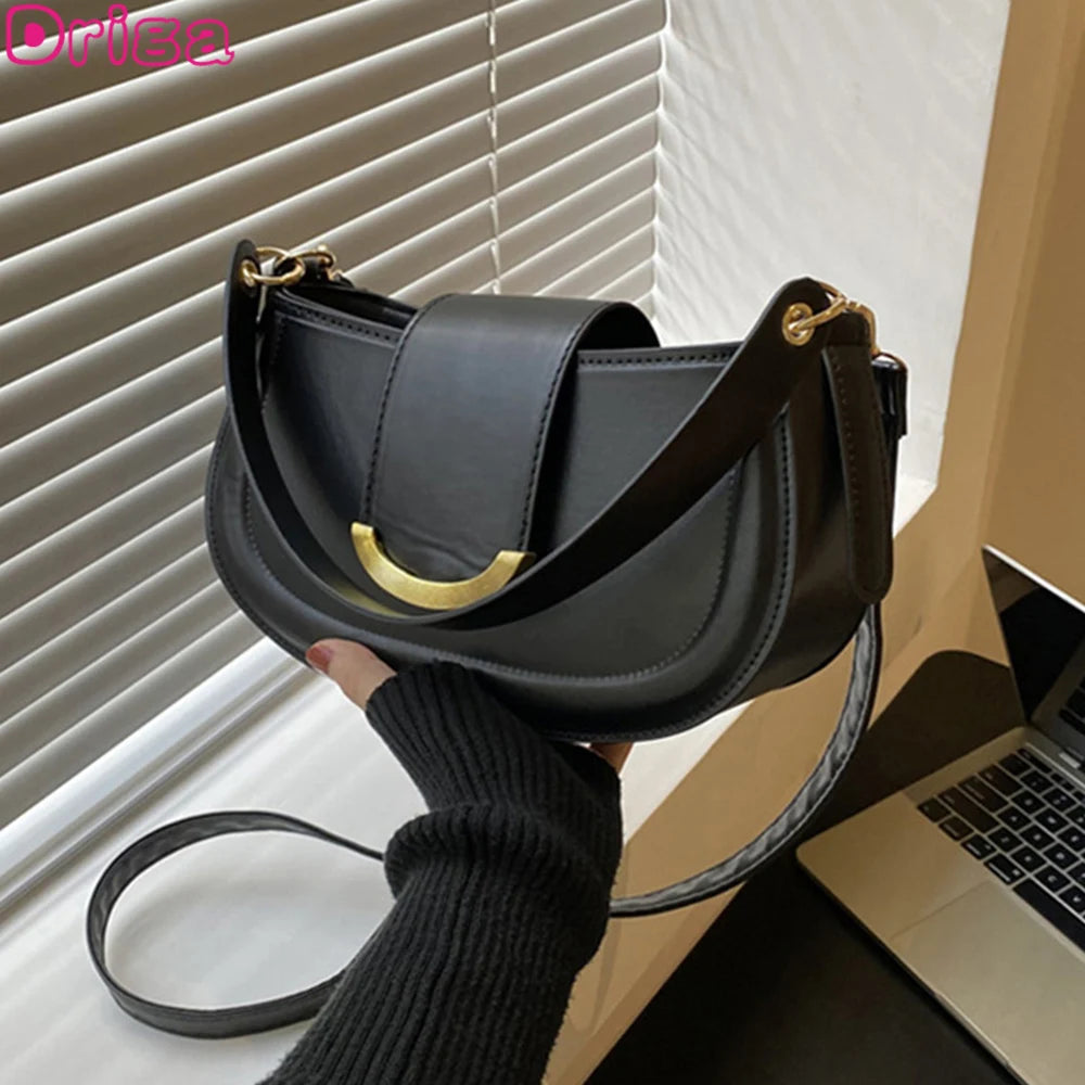 Solid Pu Leather Shoulder Bag Famous Purse Crossbody Bag