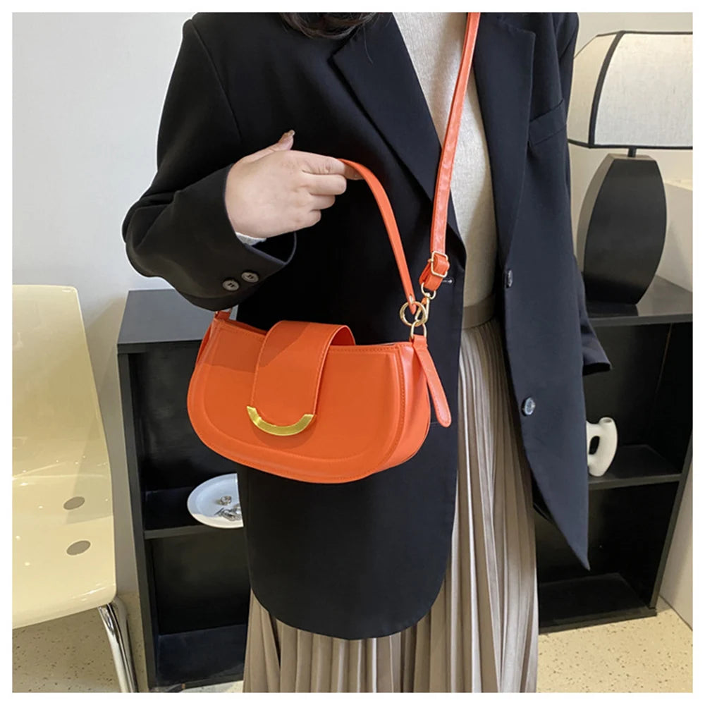 Solid Pu Leather Shoulder Bag Famous Purse Crossbody Bag