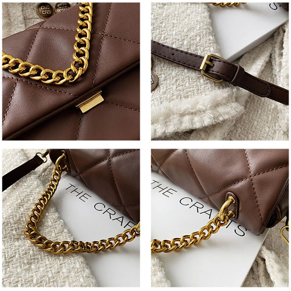Rhombus Chain Shoulder Bags Women Fashionable Messenger Bags