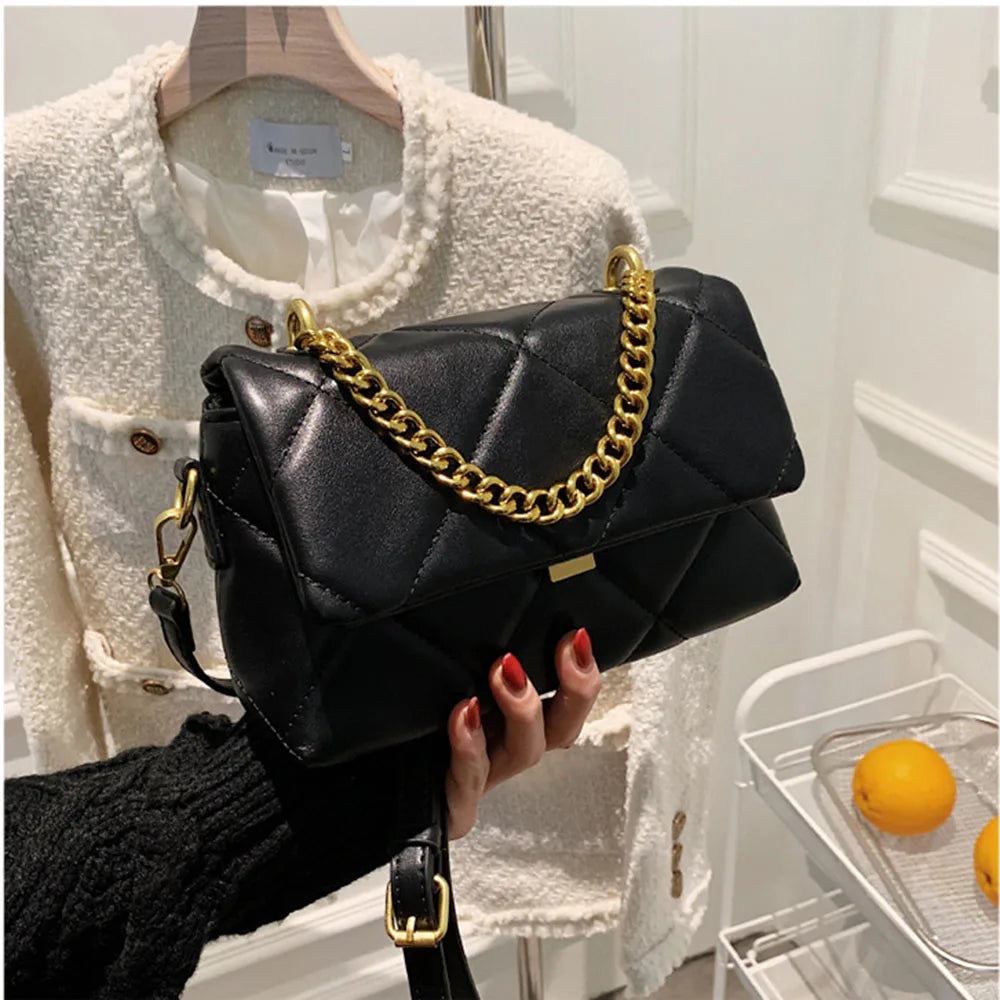 Rhombus Chain Shoulder Bags Women Fashionable Messenger Bags