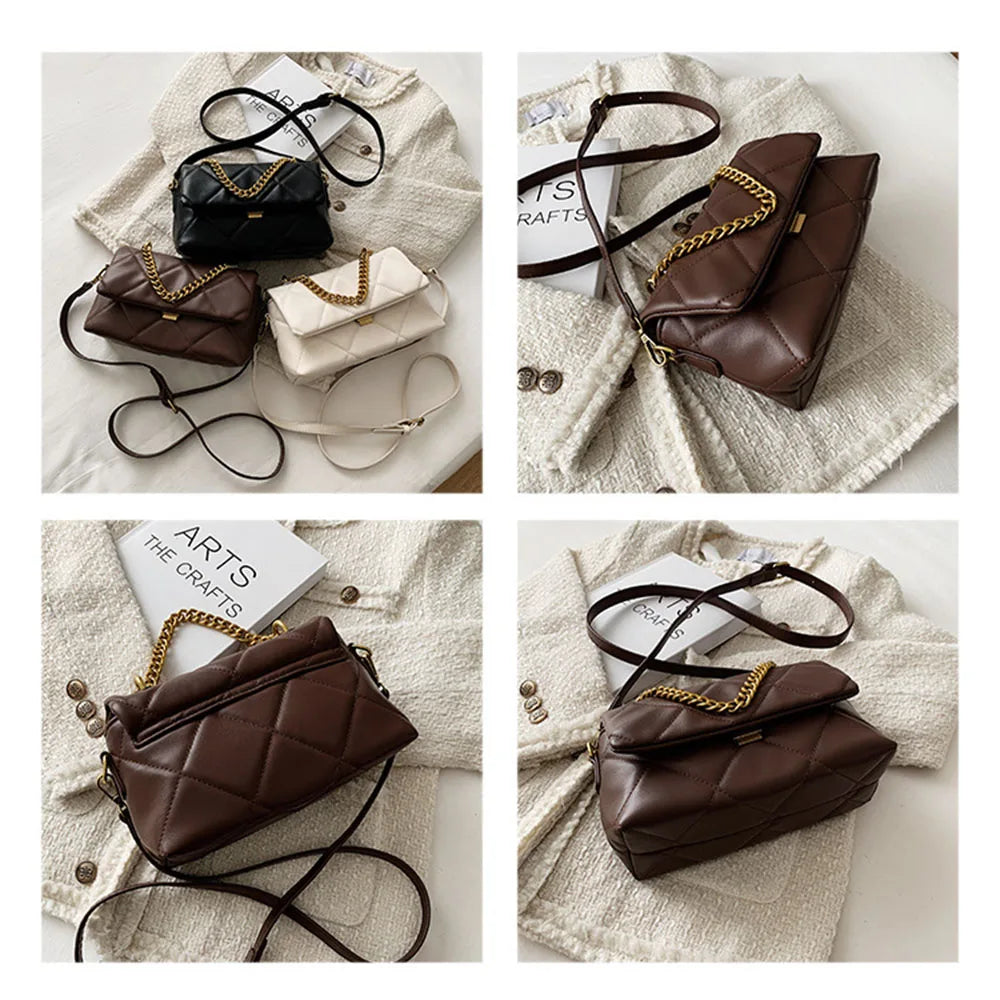 Rhombus Chain Shoulder Bags Women Fashionable Messenger Bags