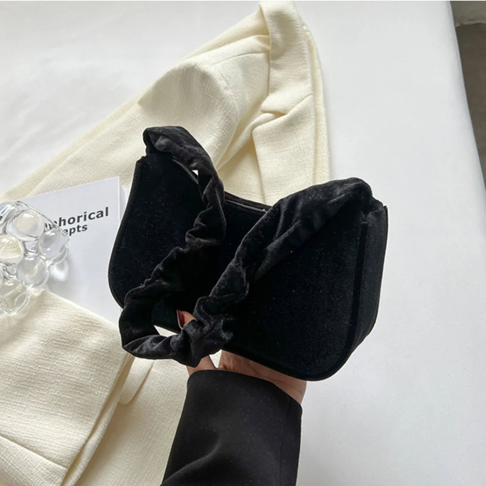 Autumn Winter Women Handbags Shoulder Bags Velvet Square Bags