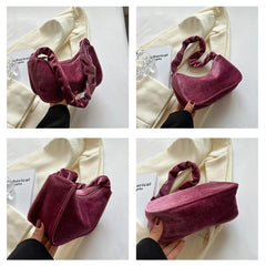 Autumn Winter Women Handbags Shoulder Bags Velvet Square Bags