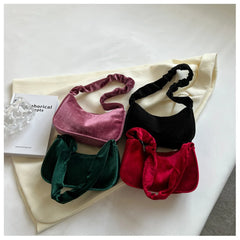 Autumn Winter Women Handbags Shoulder Bags Velvet Square Bags