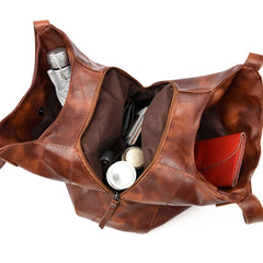 Large Capacity Bucket Handbags PU Leather Women Vintage Shop
