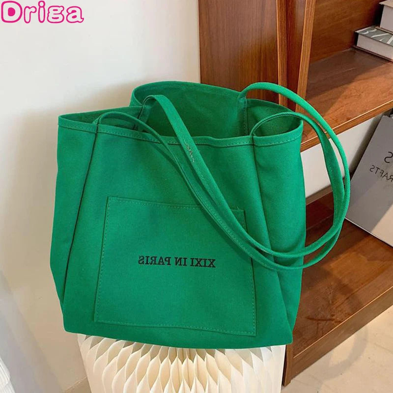 Casual Canvas Shoulder Bags Women Tote Handbags Large Capacity