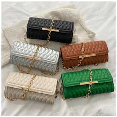 Chain Shoulder Bags For Women Texture Square Handbags Famous Lozenge