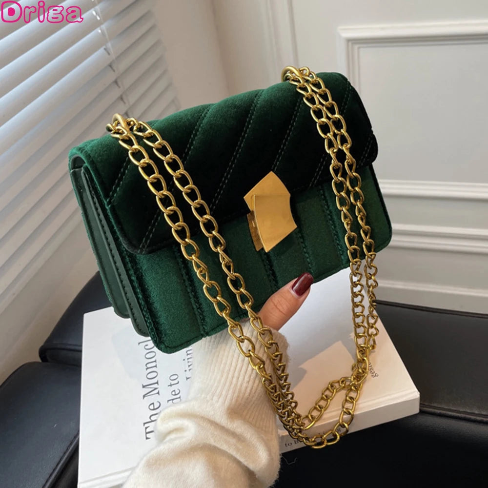Vintage Stripe Shoulder Bag Mini Crossbody Handbag