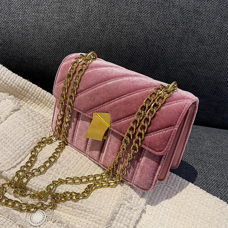 Vintage Stripe Shoulder Bag Mini Crossbody Handbag
