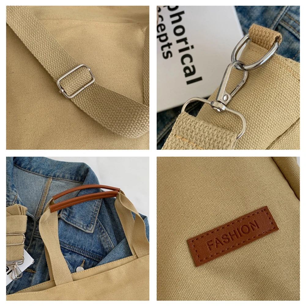Canvas Tote Shoulder Bags Large Capacity Casual Bag