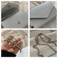 Sequins Square Shoulder Bags For Female Chain Crossbody Bags