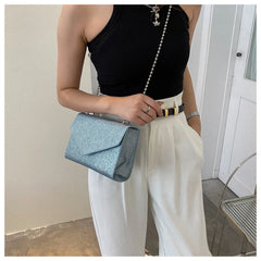 Sequins Square Shoulder Bags For Female Chain Crossbody Bags