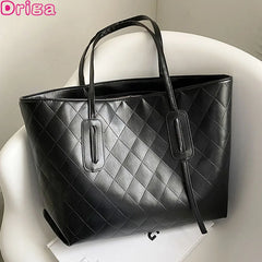 Women's Rhombic Embroidered Shoulder Bag Large Capacity Tote
