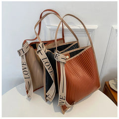 Striped Women Shoulder Bags Contrast Travel Bags
