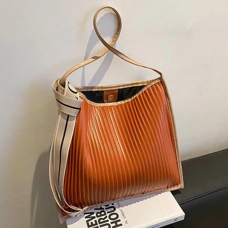 Striped Women Shoulder Bags Contrast Travel Bags