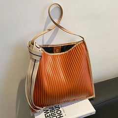 Striped Women Shoulder Bags Contrast Travel Bags