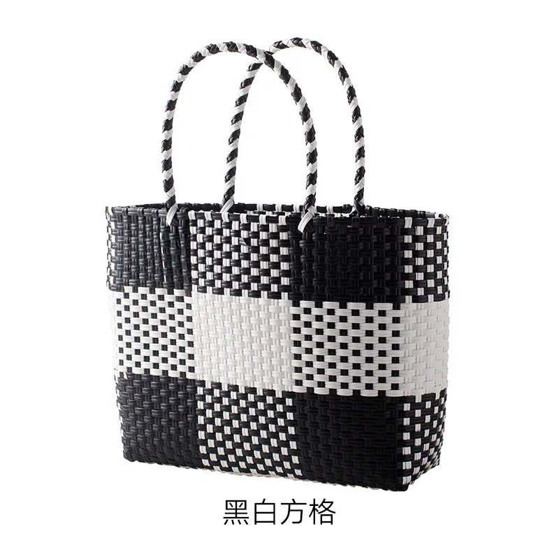 Driga Veget. Basket Shoulder Bags Women Travel Woven Handbags Female