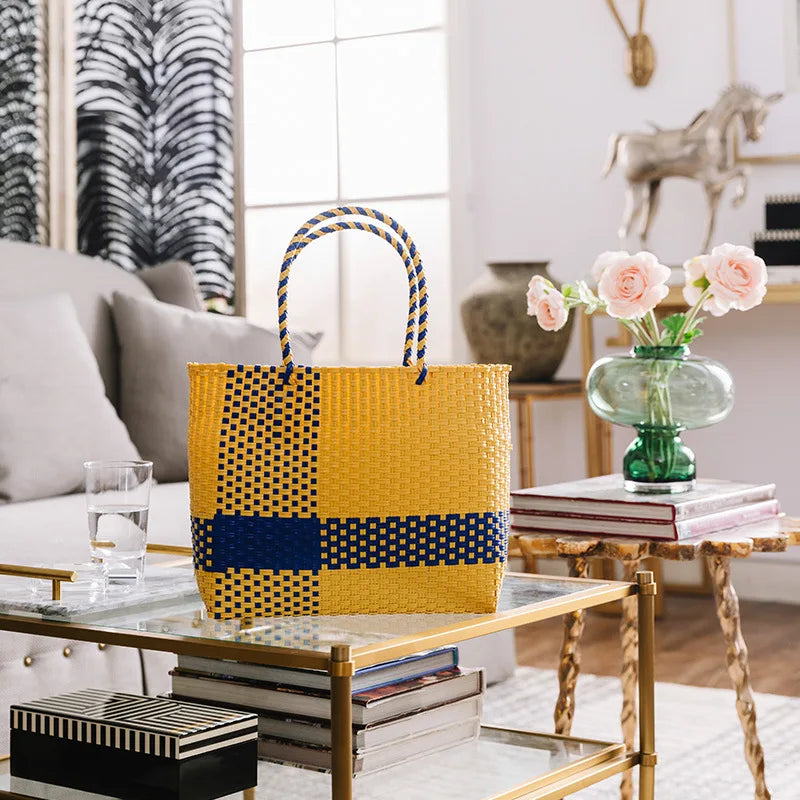 Driga Veget. Basket Shoulder Bags Women Travel Woven Handbags Female