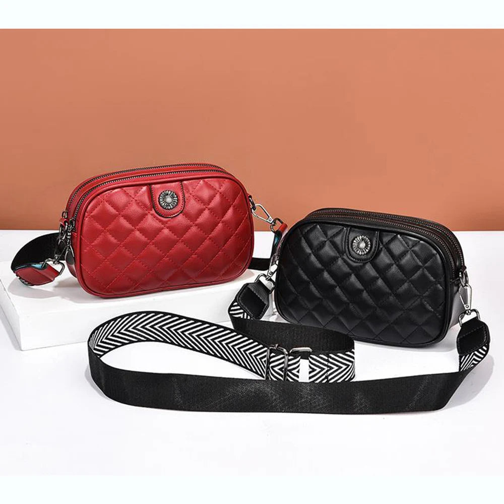 Women's Diamond Check Cross-body Bag Small Round Sell Bag