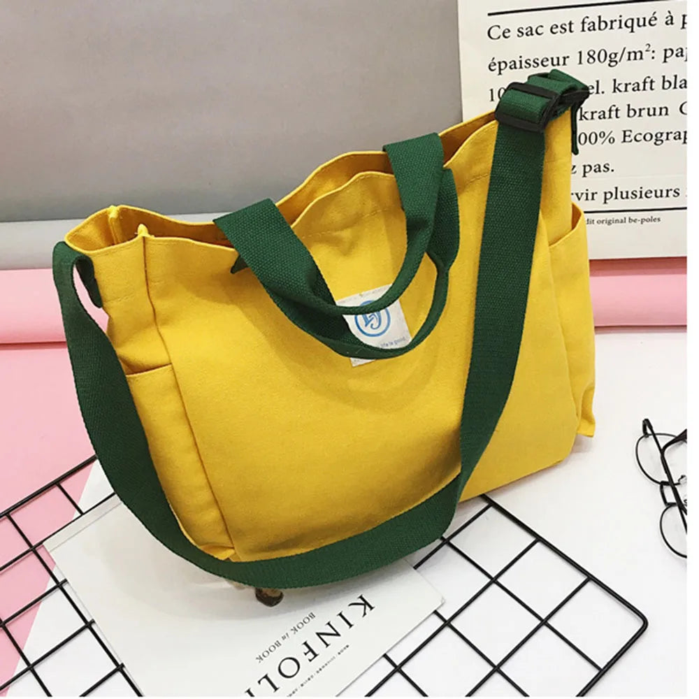 Large Canvas Tote Handbags Women Shopping Shoulder Bags Lady Crossbody Bags