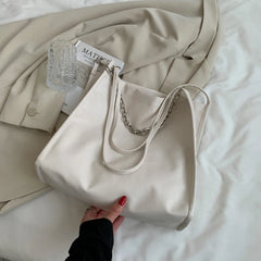 Large Capacity Female Handbags Solid Chain Shoulder Bags Bucket Crossbody Bag