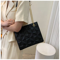 Large Capacity Women's Lozenge Shoulder Bag Casual Diamond Chain Crossbody Tote