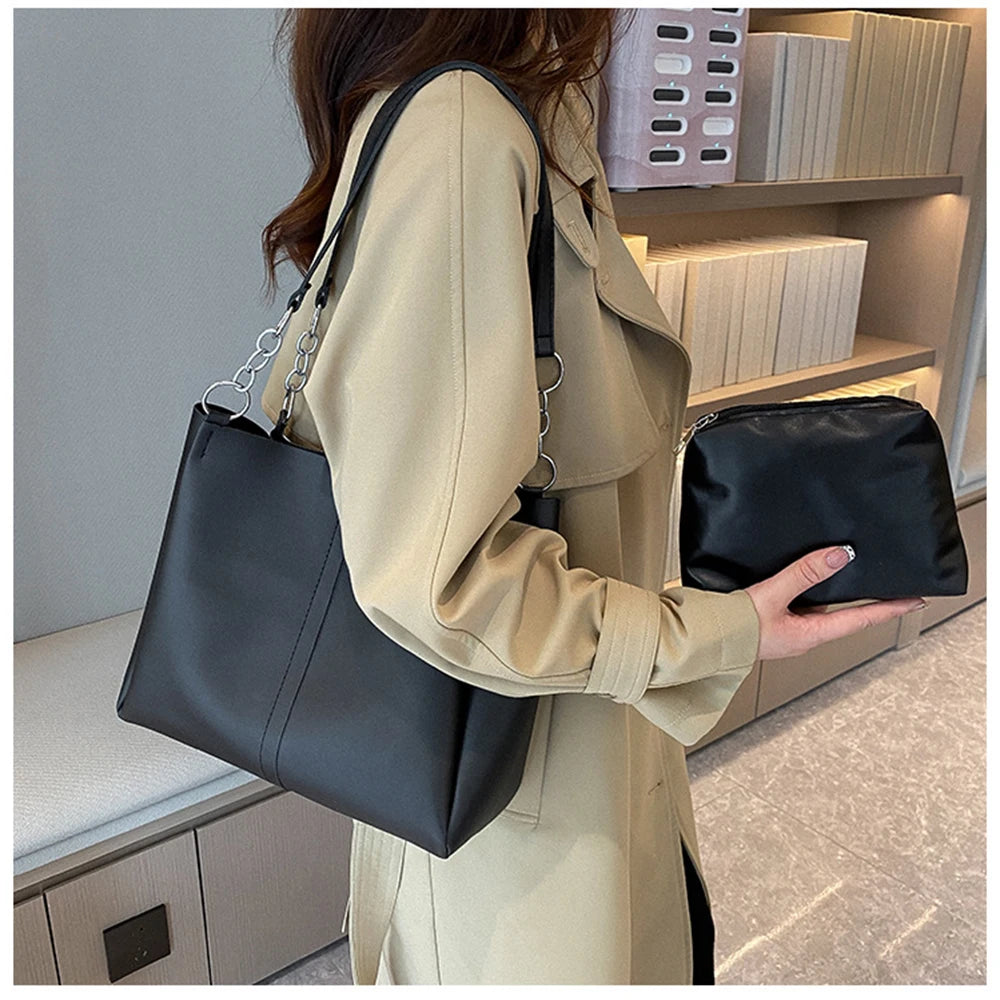 Large Capacity Women's Tote Handbag Chain Shoulder Bag