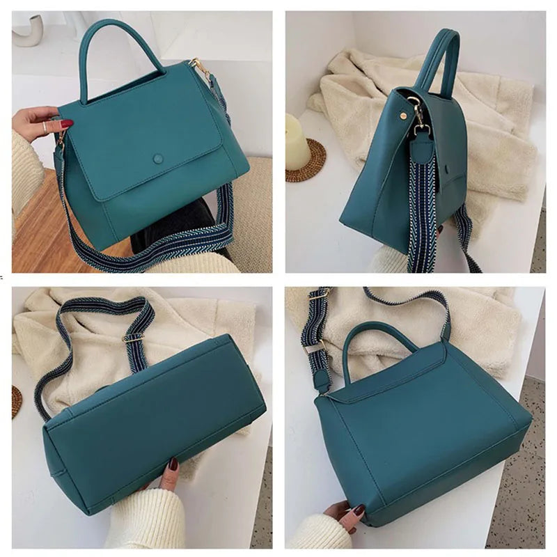 Large Capacity Women Handbags Texture Messenger Bags Solid Shoulder Bags