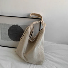 Large Capacity Women Shoulder Bags Canvas Hasp Handbags Casual Canvas Shopping A