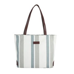 Large-capacity Women Shoulder Bags Vertical Stripes Casual Tote Handbags