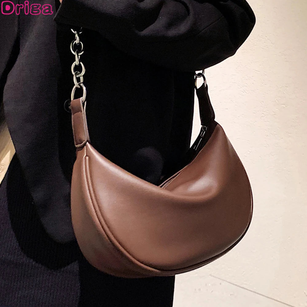 Retro Saddle Shoulder Messenger Bag Chain Dumpling Bag