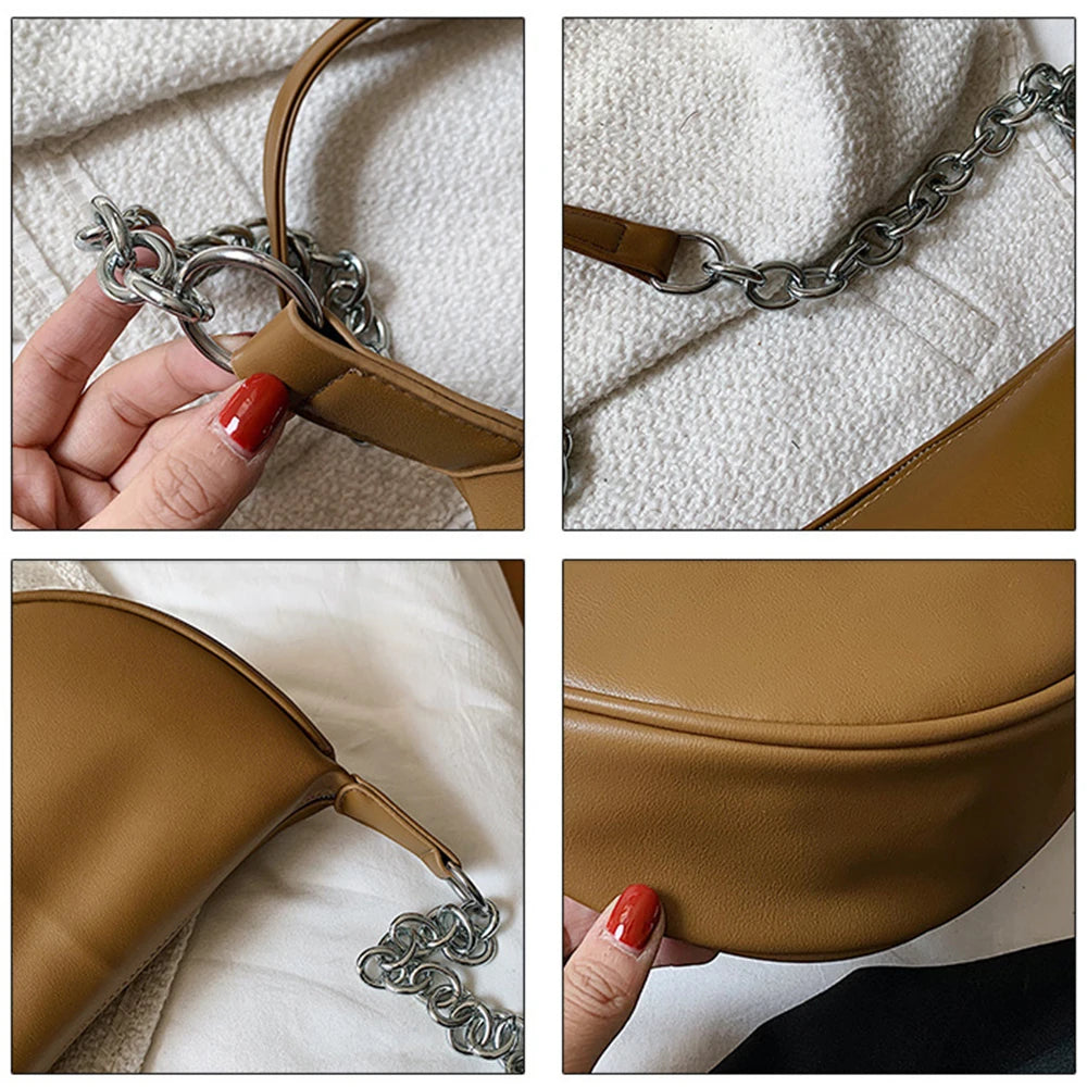 Retro Saddle Shoulder Messenger Bag Chain Dumpling Bag