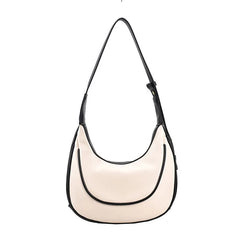 Women's PU Leather Shoulder Bag Large-capacity Stitching Dumpling Bag