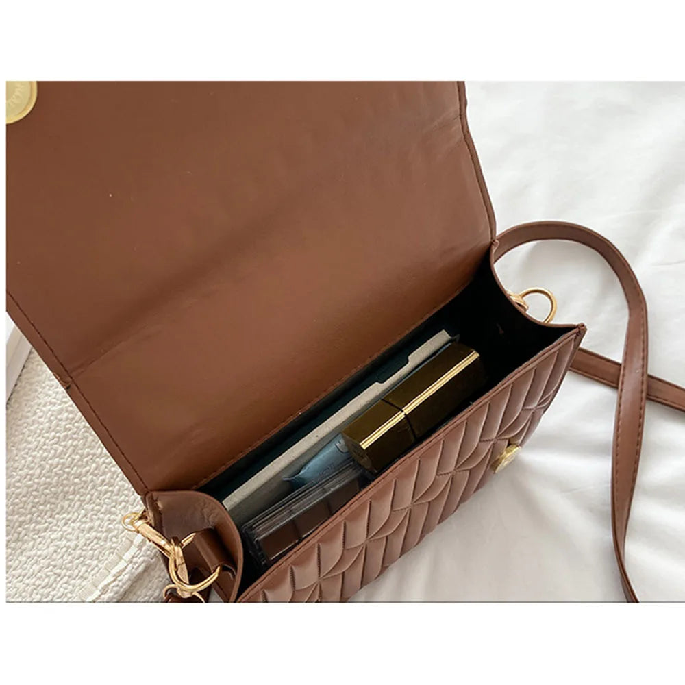 Retro Women Handbags Female Rhombus Chain Messenger Bags Square Shoulder Bags
