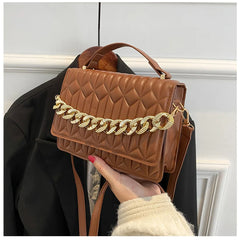 Retro Women Handbags Female Rhombus Chain Messenger Bags Square Shoulder Bags